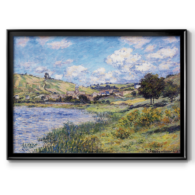 Vetheuil, Paysage, reproduction d'art sur toile, H 30 po x l 44 po x P 1,5 po, Noir