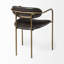 Chaise rembourrée avec accoudoirs en métal brun Parker