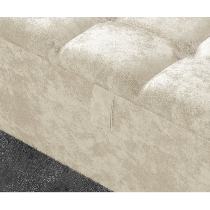 Alaxander 102cm Wide Rectangle Geometric Standard Ottoman with Storage, Cream