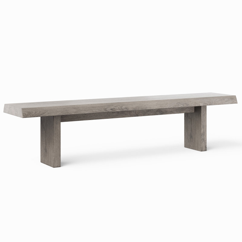 Colin Kentley Bench, 18" H x 102" W x 15" D, Sandblasted Gray
