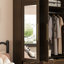 Garde-robe élégant avec armoire supérieure et un miroir-115712895