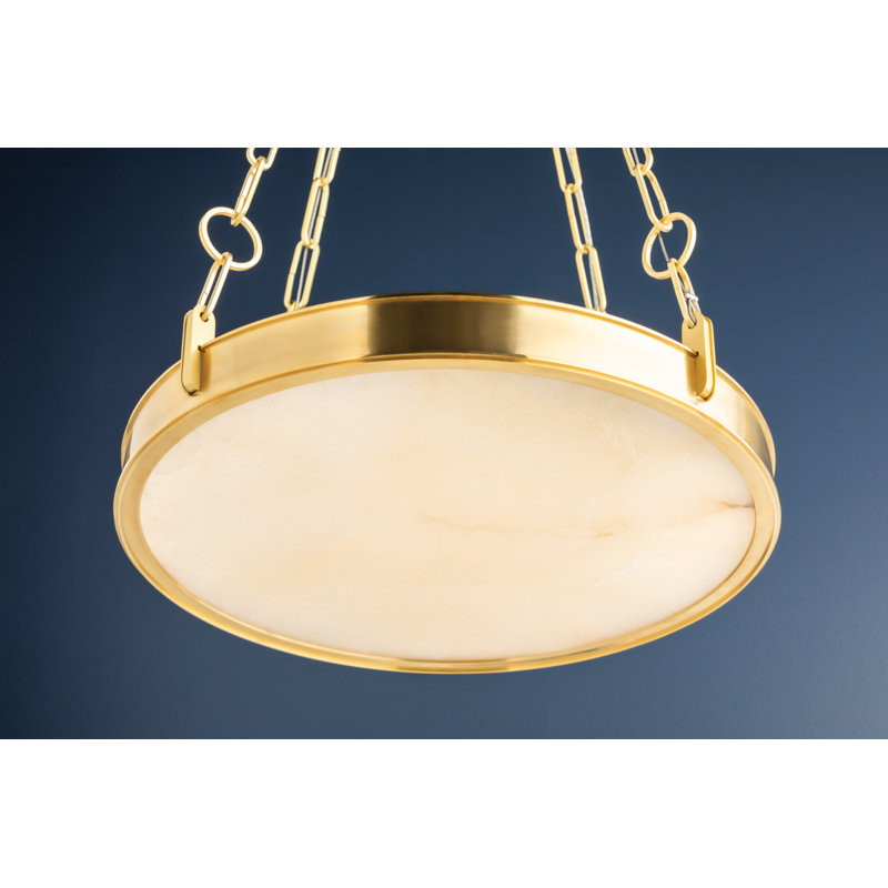 Lustre 1 lumière Kirby, Laiton vieilli, H 3,5 po x l 20 po x P 20 po