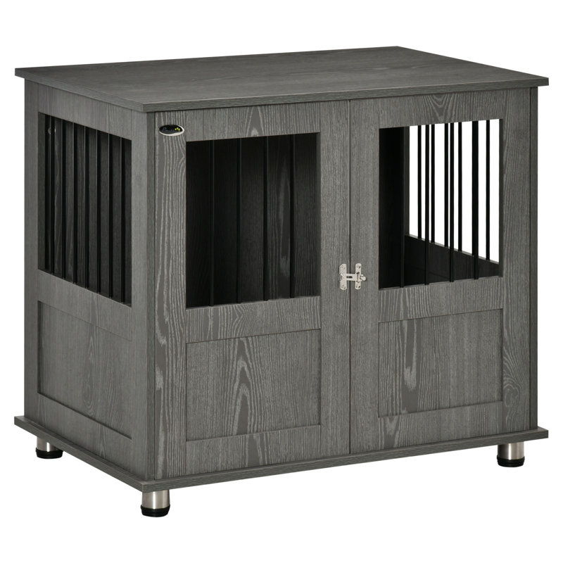 Furniture Style Crate with 2 Doors, Grey