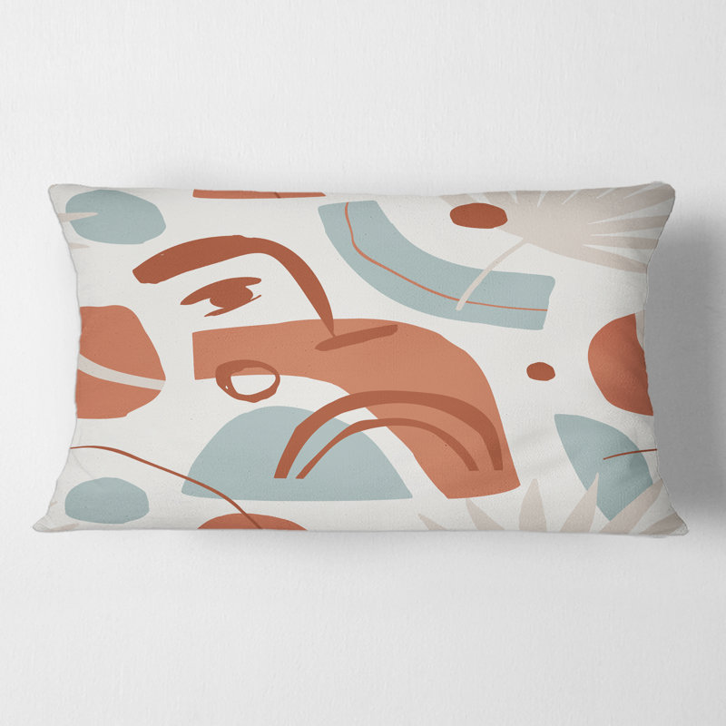 Housse de coussin rectangulaire avec insert Shapes with Tropical Palm Leaves