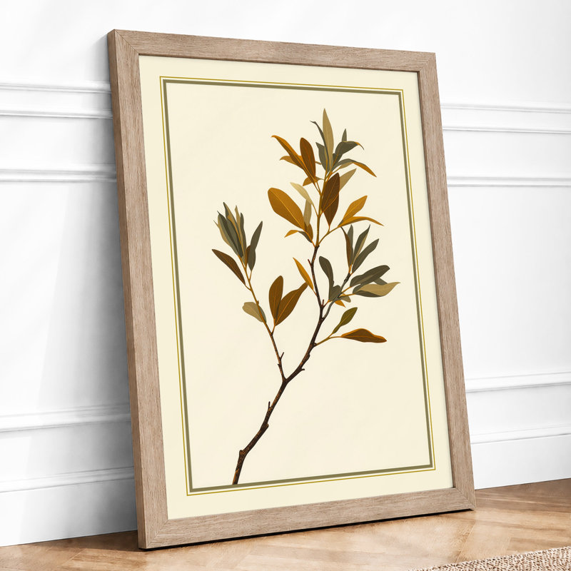 Branch Study Botanical - Framed Print, A2 - 59.4 x 42.0 cm, Oak