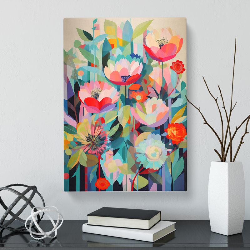 Everberg Flowers Orphism Style Vol.6 - Wrapped Canvas, 76cm H x 50cm W x 3cm D