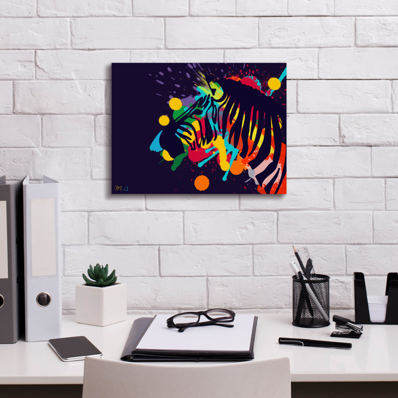 'Zebra' by Mark Ashkenazi Canvas Wall Art, 12" H x 16" W x 0.75" D