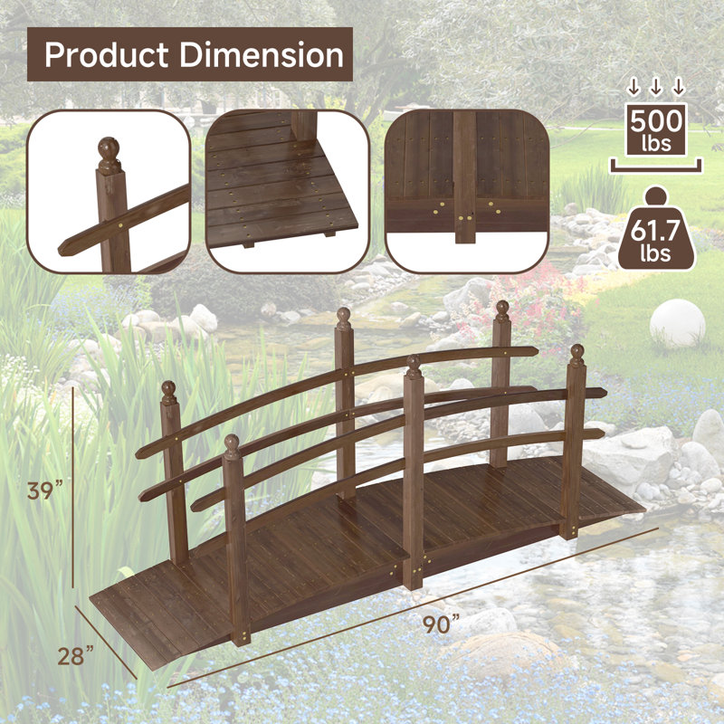 Pont de jardin en bois Kinfant