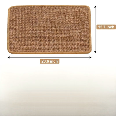 Grand tapis à griffer en sisal pour chat, paquet de 2 grand bloc-notes 23,6 x 15,7 po avec ruban adhésif auto-agrippant, fixation murale ou au sol