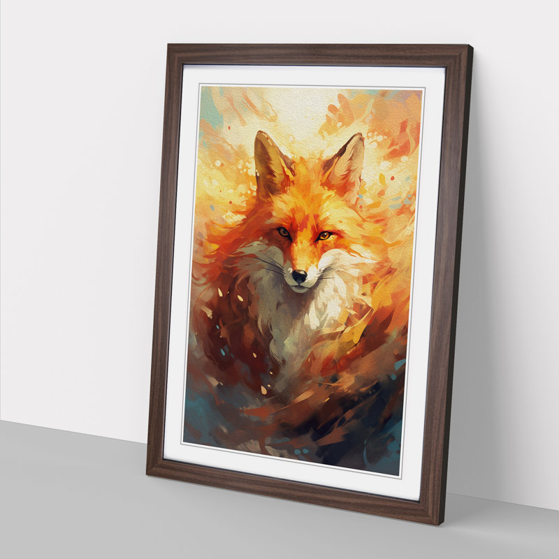 Single Picture Frame Print on Wood, 34cm H x 25cm W, Walnut Framed