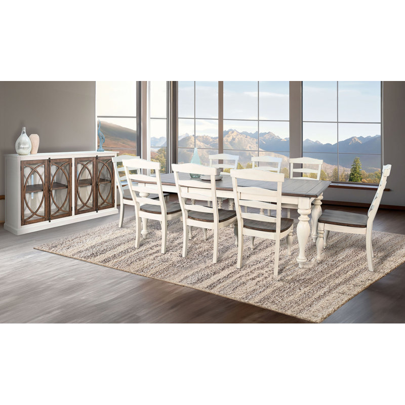 Sunny Designs Pasadena Rectangular Extension Dining Set, 9 Pieces: Table, 8 Chairs