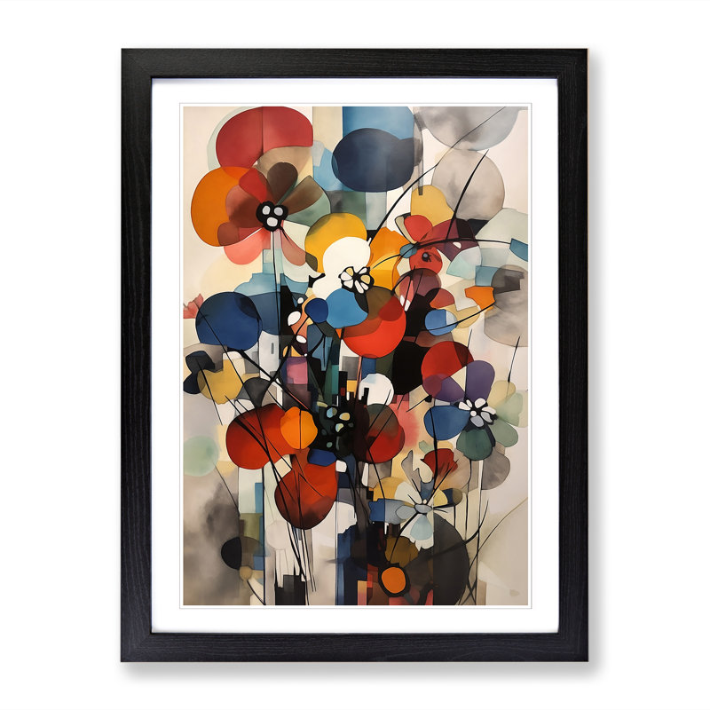 Bauhaus Flowers Vol.2 - Single Picture Frame Print, Oak Framed, 64cm H x 46cm W