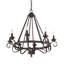 Lustre rustique noir à 8 lumières Noble
