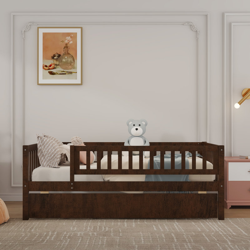 Lit de jour simple avec couchette Miesner, Noyer