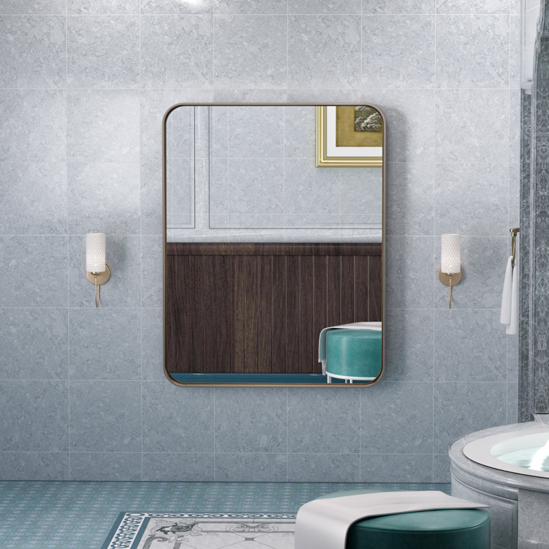 Miroir d'appoint Tyro, Bronze, 42 po x 36 po, Rectangulaire