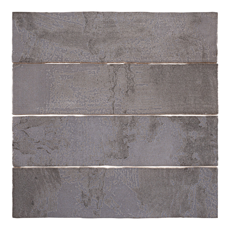 Splash 3-in. x 12-in. Subway Vintage Look Matte & Glossy Ceramic Wall Tile, Ink