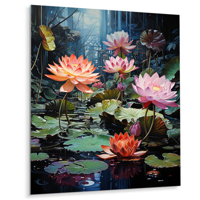 «Japon Art Lotus Pond», reproduction florale en métal