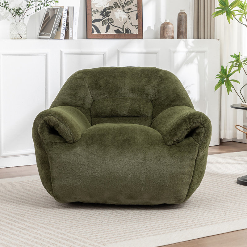 Fauteuil à billes, Imitation fourrure verte