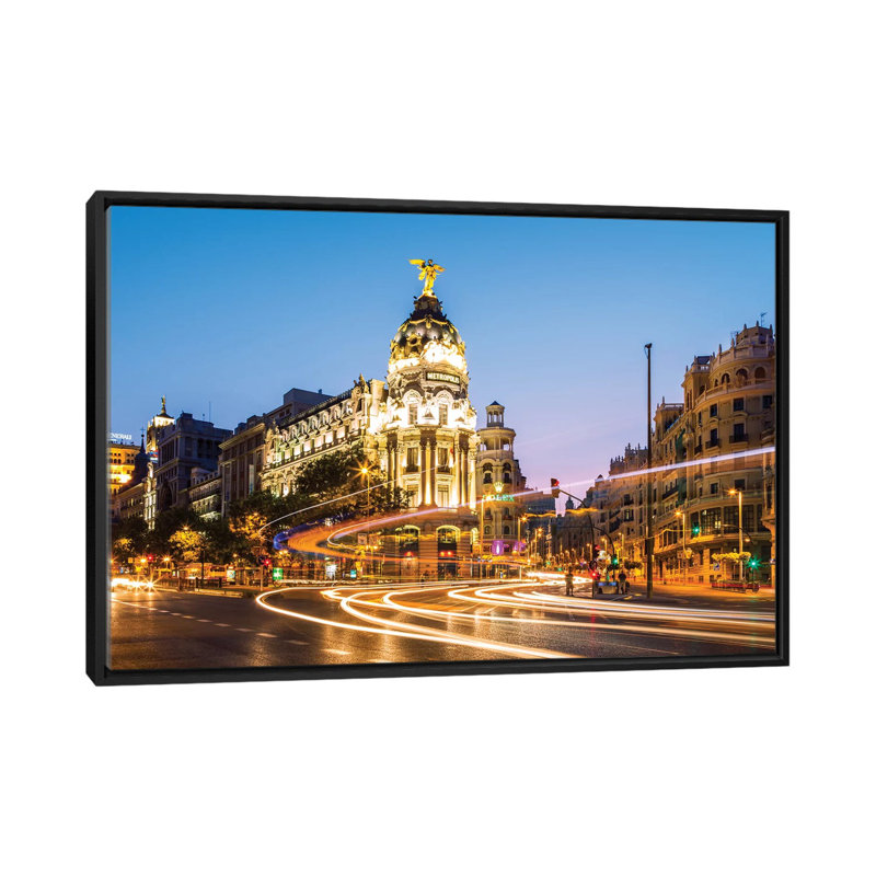 « night à madrid, espagne » par matteo colombo, impression sur toile, H 18 po x l 26 po x P 1,5 po, Pas de tapis