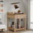 Retro Style Nightstand With 1 Drawer, An Open Shelf, Turned Legs And Metal Handles