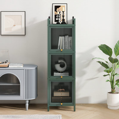 Armoire de porte moderne en verre à trois niveaux