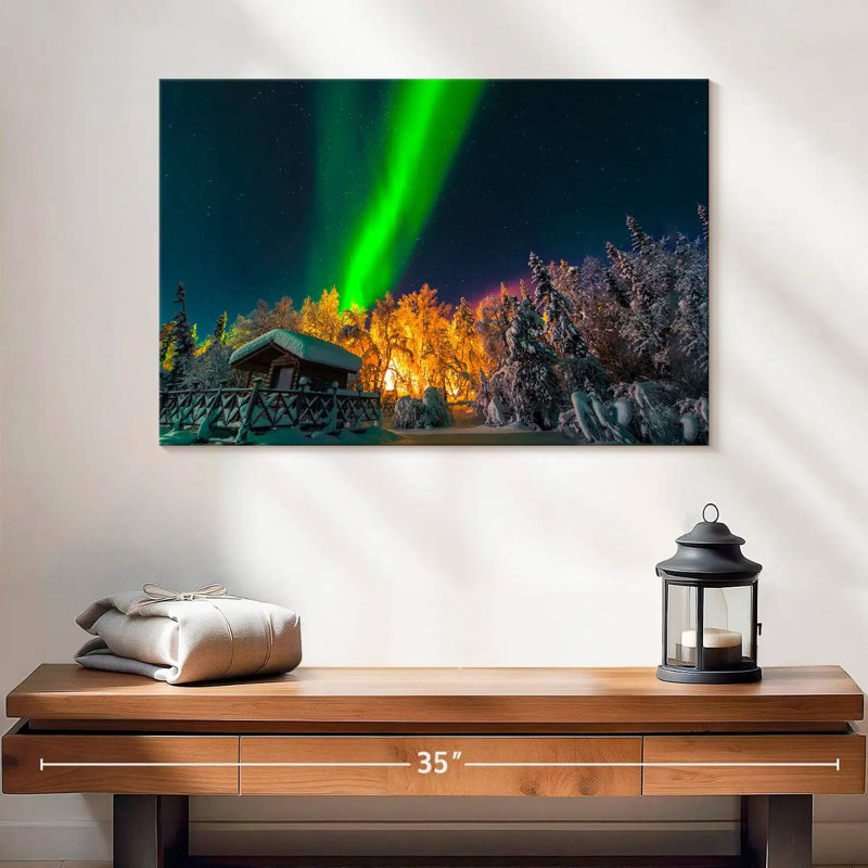Alvord Wintry Lapland Northern Lights, H 16 po x l 24 po