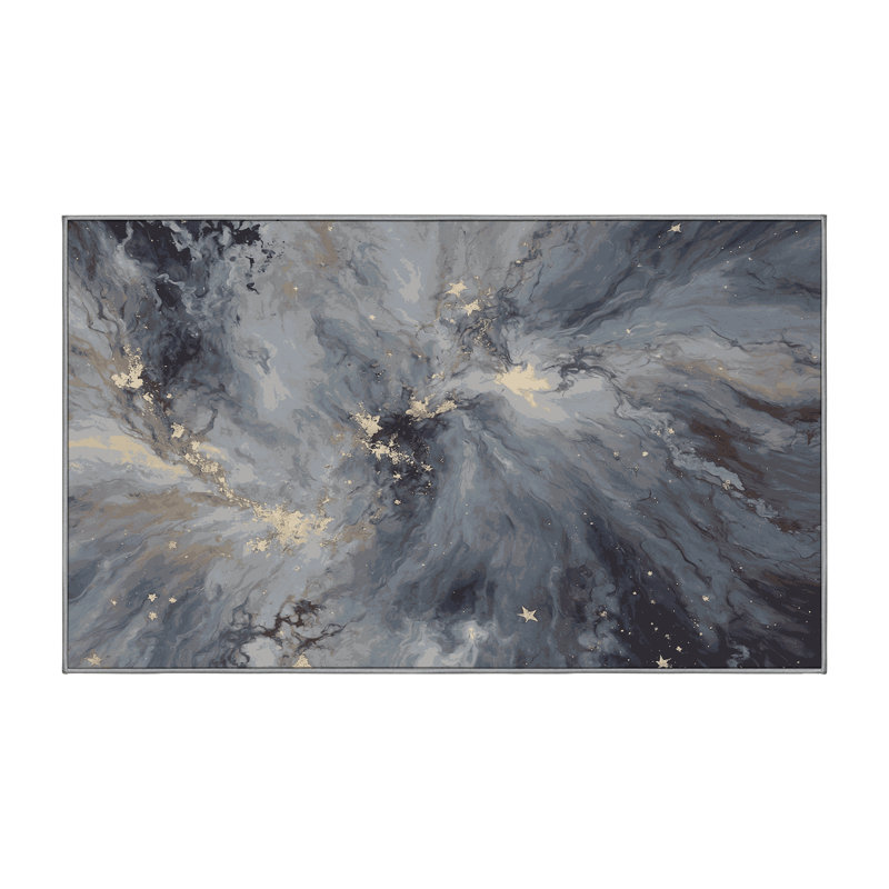 Machine Washable Gray Area Rug, Rectangle 2' x 5'