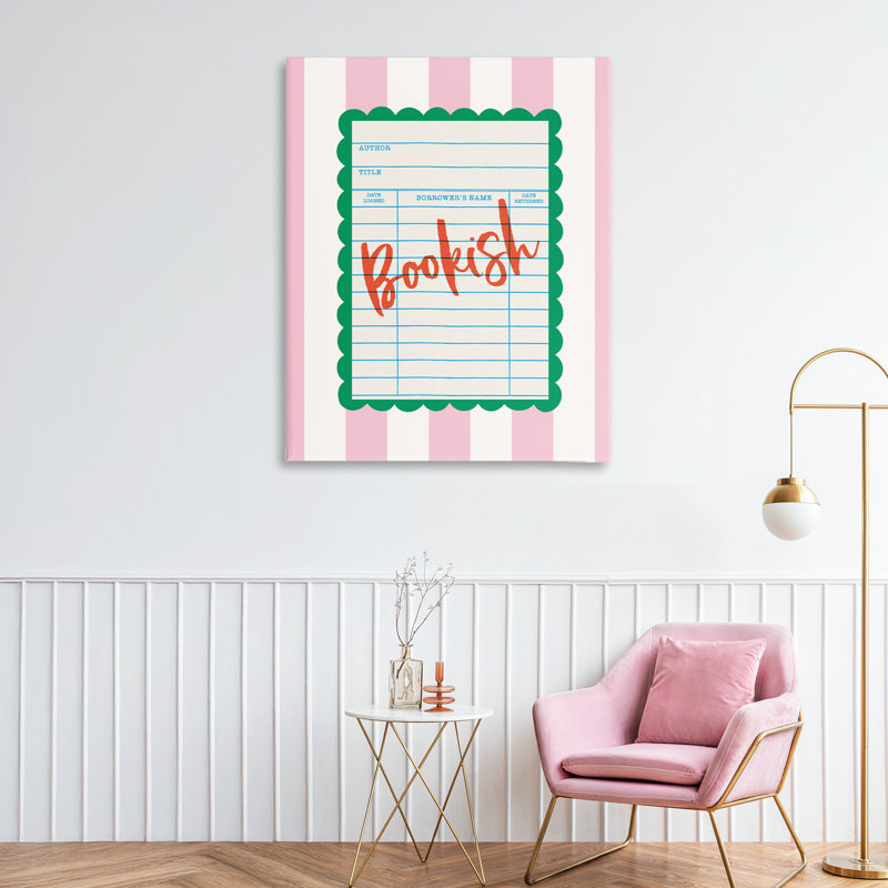Bookish Reader, carte de bibliothèque sur toile, design par Nadia Hassan, H 40 po x l 30 po