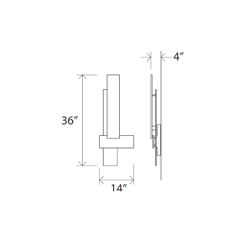 Sedo Dimmable LED Flush Mount Sconce, 2700K, Dark Stained Walnut