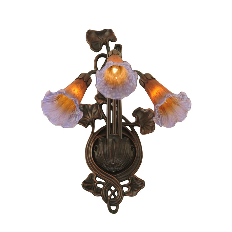 Armed Sconce, Amber/Purple