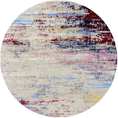 Tapis abstrait beige / rouge / bleu