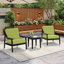 Ensemble de patio d'extérieur pour deux personnes en teck avec coussins et table d'appoint Marlo-745366181-745366178