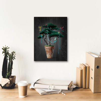  «Birds On Bonsai» par Heather Gauthier, art mural sur toile, 12 po x 16 po