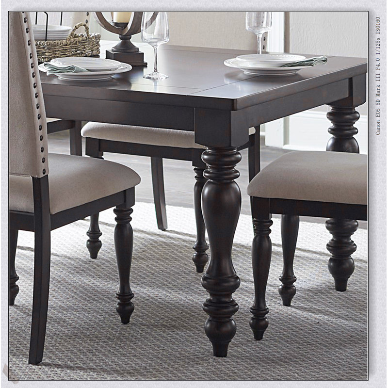 Ensemble de salle à manger 5 pièces avec table extensible Traditional Brown Finish, 5 pièces: table, 4 chaises
