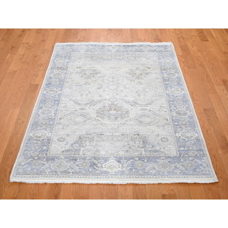 One-of-a-Kind Rectangle 4'0" X 6'2" New Age Area Rug in Grey