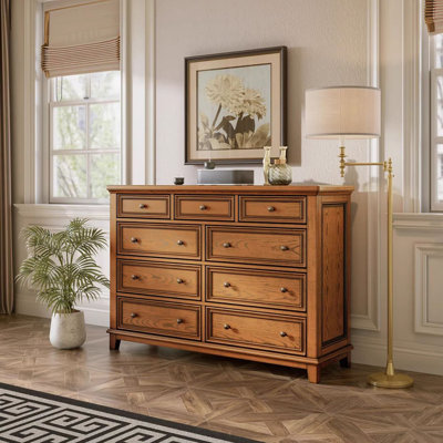 59.06"American-style solid wood storage nine-drawer cabinet