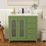 Meuble-lavabo 36 po avec comptoir en résine et lavabo, sans robinet