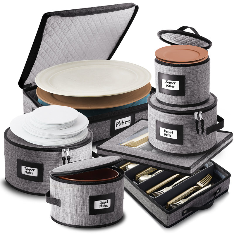 6-Piece Hard Shell Dinnerware Storage Set