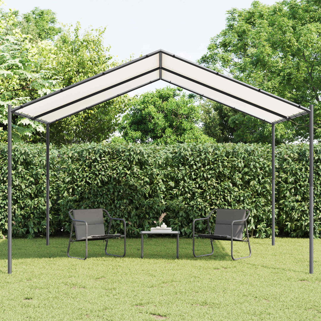 vidaXL Gazebo White Steel and Polyester Tent Outdoor Shade Party Event Canopy