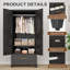 Armoire-penderie moderne en métal de 70,87 po de hauteur avec un tiroir et une tringle-1219053419