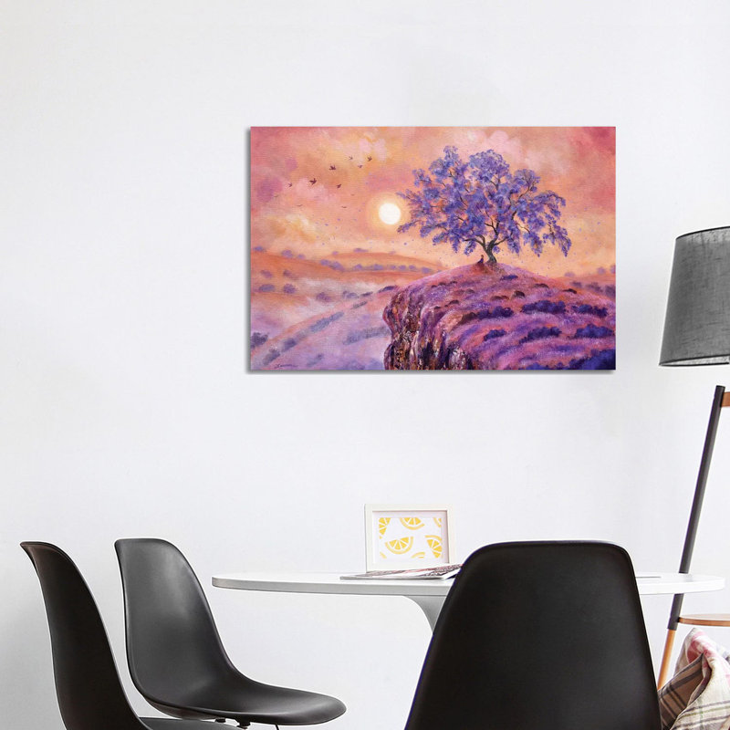 Meditating Under A Jacaranda Tree by Laura Iverson - Wrapped Canvas Print, 101.6 cm H x 66.04 cm W x 3.175 cm D