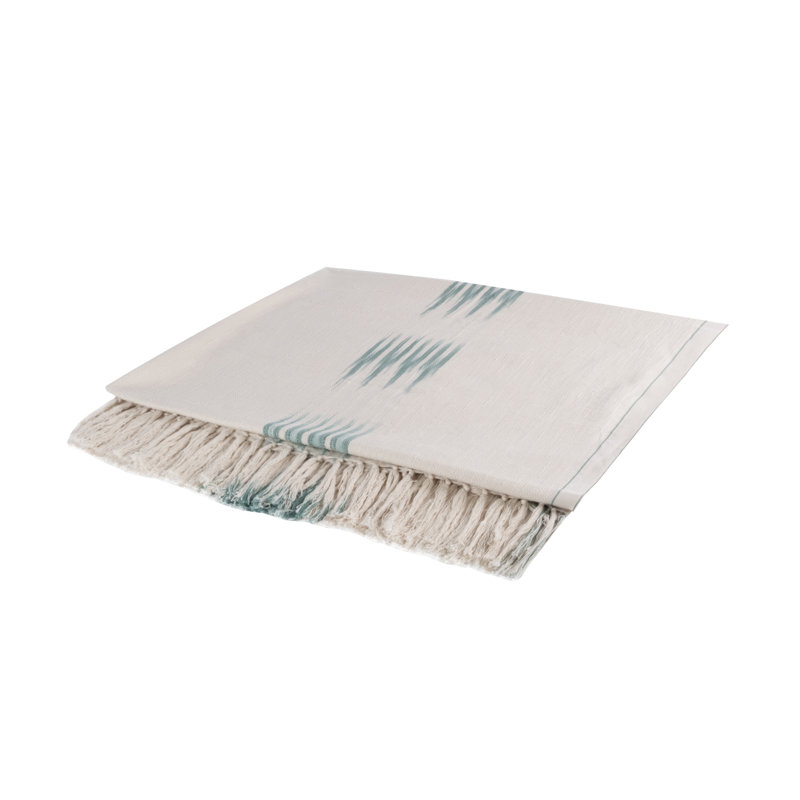 Peshtemal Ikat Sofa Throw, Ivory/Green