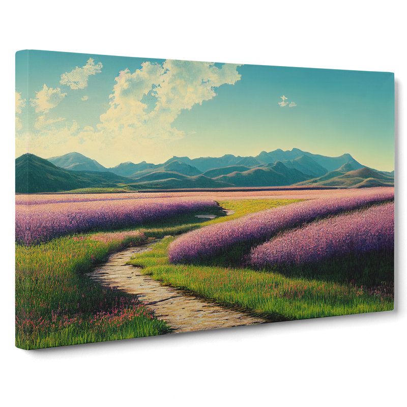 Spring Meadow Scene - Wrapped Canvas, 40cm H x 60cm W x 3cm D