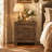 17.7" W Rustic 2-Drawer Nightstand with Wood-Grain Finish-561301463