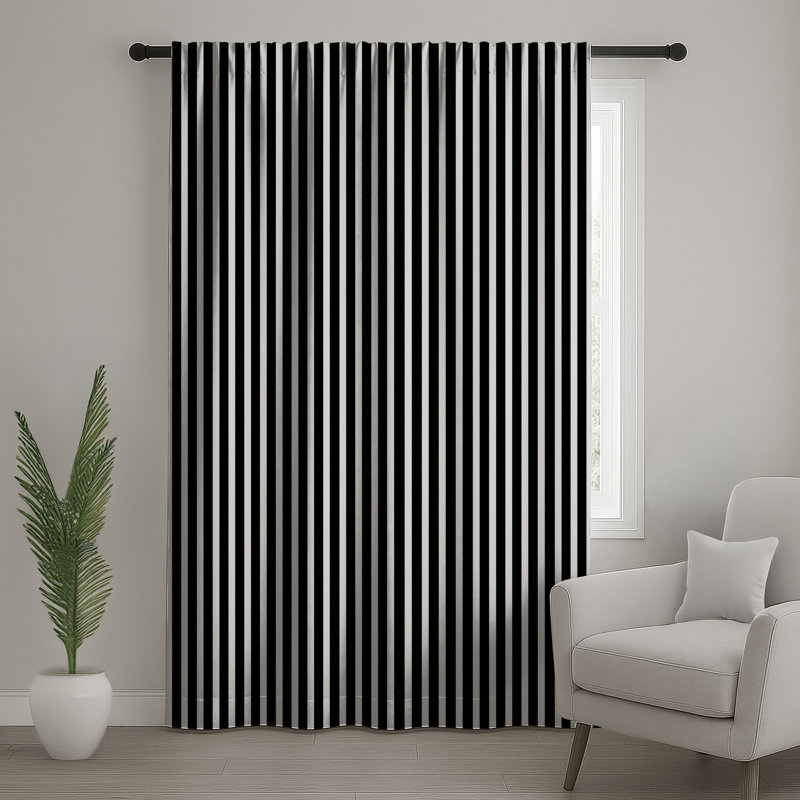 Rideaux à rayures, voilages et voilages à rayures - 1 panneau, 50" x 92" - 1 Panel, Blocage