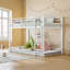 Lit superposé avec échelle et lit superposé en métal à garde-corps haut, espace de rangement, silencieux, simple sur simple-133239076