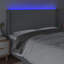 Led Headboard Light Grey 183X16X118/128 Cm Fabric