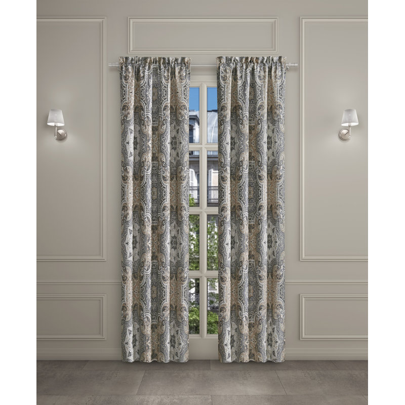 Powder Blue Polyester Rod Pocket Room Darkening Curtains