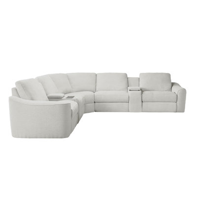 7-piece Upholstered Reclining Corner Sectional With Storage& Cup Holder & Wireless Charging