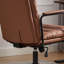 Ergonomic Pu Leather Mid Back Office Chair With 40 Reclining Back, Wheels, Arms, 360 Swivel, Adjustable Height, Brown, Double Sponge Cushion, Ideal For Living Room Entertaining Brown Padded , Swivel